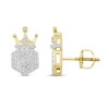 Men's Diamond Octagonal King Earrings 1/4 ct tw 10K Yellow Gold