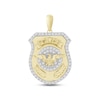 Thumbnail Image 1 of Men's Diamond Police Badge Pendant 1/5 ct tw Round-cut 10K Yellow Gold