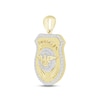 Thumbnail Image 1 of Men's Diamond Police Badge Pendant 1/5 ct tw Round-cut 10K Yellow Gold