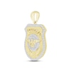 Thumbnail Image 2 of Men's Diamond Police Badge Pendant 1/5 ct tw Round-cut 10K Yellow Gold