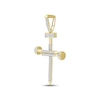 Thumbnail Image 2 of Men's Diamond Tri-Nail Cross Pendant 1/3 ct tw Round-cut 10K Yellow Gold