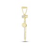 Thumbnail Image 2 of Men's Diamond Tri-Nail Cross Pendant 1/3 ct tw Round-cut 10K Yellow Gold