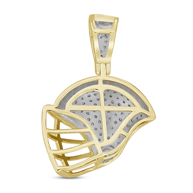 Main Image 3 of Men's Football Helmet Pendant 1/4 ct tw 10K Yellow Gold