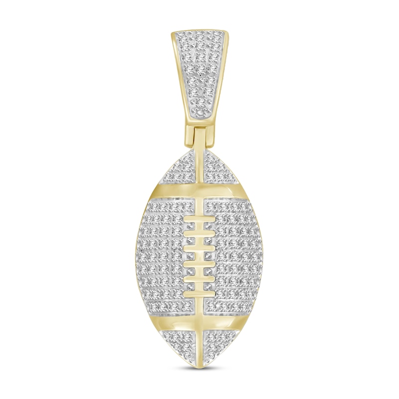 Main Image 1 of Men's Diamond Football Pendant 1/4 ct tw Round-cut 10K Yellow Gold