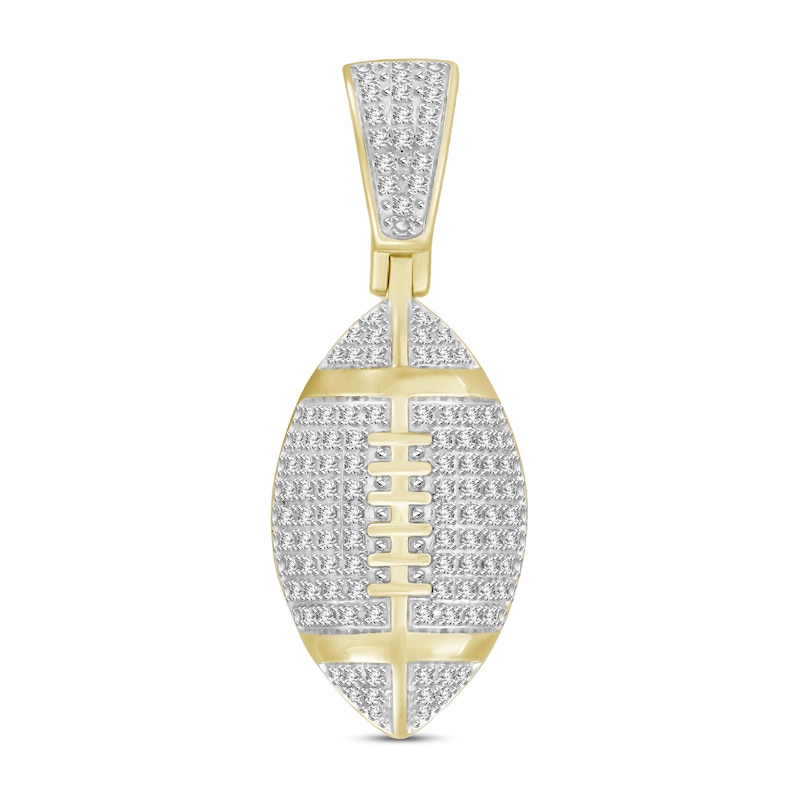 Men's Diamond Football Pendant 1/4 ct tw Round-cut 10K Yellow Gold