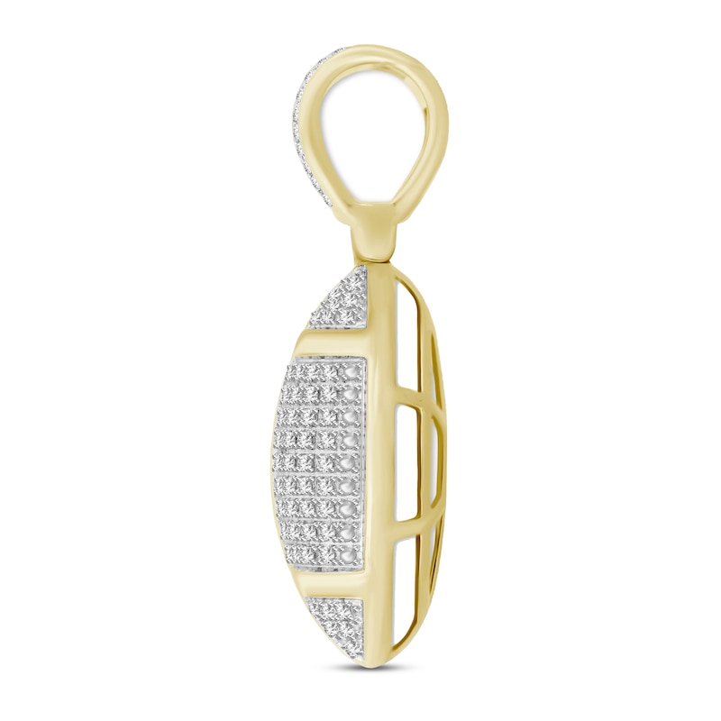 Main Image 2 of Men's Diamond Football Pendant 1/4 ct tw Round-cut 10K Yellow Gold