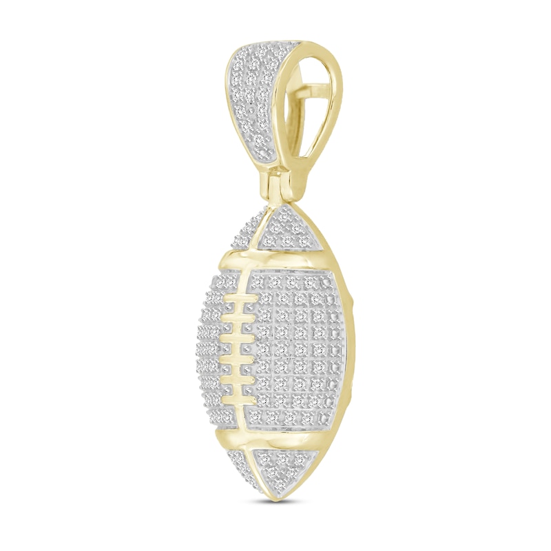 Main Image 3 of Men's Diamond Football Pendant 1/4 ct tw Round-cut 10K Yellow Gold