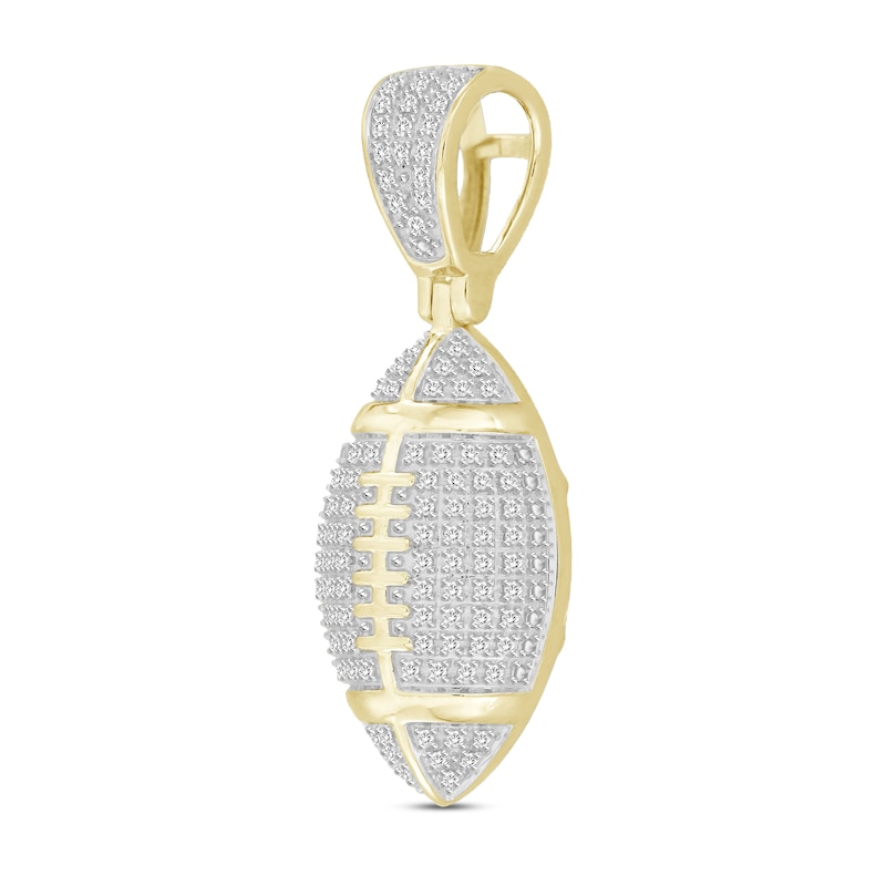 Men's Diamond Football Pendant 1/4 ct tw Round-cut 10K Yellow Gold