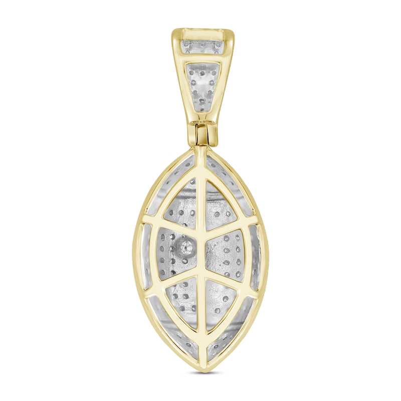 Men's Diamond Football Pendant 1/4 ct tw Round-cut 10K Yellow Gold