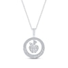 Thumbnail Image 1 of Diamond Best Teacher Necklace 1/6 ct tw Round & Baguette Sterling Silver 18&quot;