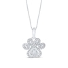 Thumbnail Image 0 of Diamond Paw Necklace 1/4 ct tw Round & Baguette Sterling Silver 18"