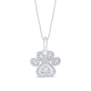 Thumbnail Image 1 of Diamond Paw Necklace 1/4 ct tw Round & Baguette Sterling Silver 18&quot;