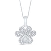 Thumbnail Image 0 of Diamond Paw Necklace 1/4 ct tw Round & Baguette 10K White Gold 18"