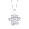Thumbnail Image 1 of Diamond Paw Necklace 1/4 ct tw Round & Baguette 10K White Gold 18&quot;