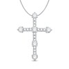 Diamond Cross Necklace 3/8 ct tw 10K White Gold 18"