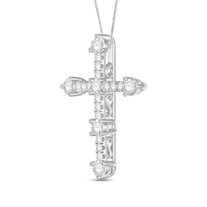 Diamond Cross Necklace 3/8 ct tw 10K White Gold 18"
