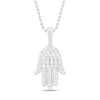 Thumbnail Image 1 of Diamond Hamsa Necklace 1/4 ct tw Round-cut Sterling Silver 18&quot;