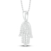 Thumbnail Image 2 of Diamond Hamsa Necklace 1/4 ct tw Round-cut Sterling Silver 18&quot;