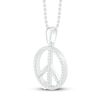 Diamond Peace Necklace 1/5 ct tw Round-cut Sterling Silver 18"