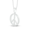 Thumbnail Image 2 of Diamond Peace Necklace 1/5 ct tw Round-cut Sterling Silver 18&quot;