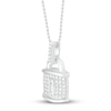 Thumbnail Image 2 of Diamond Lock Necklace 1/6 ct tw Round-cut Sterling Silver 18&quot;