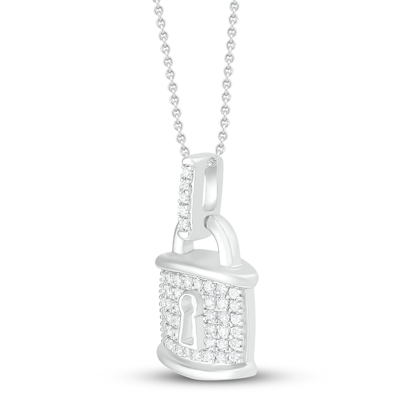 diamond padlock pendant