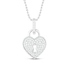 Thumbnail Image 1 of Diamond Heart Lock Necklace 1/5 ct tw Round-cut Sterling Silver 18&quot;