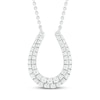 Thumbnail Image 1 of Diamond Horseshoe Necklace 1/5 ct tw Round-cut Sterling Silver 18&quot;