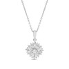 Thumbnail Image 1 of Diamond Necklace 1/2 ct tw Round & Baguette 10K White Gold 18"