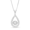 Thumbnail Image 1 of Unstoppable Love Diamond Pear Necklace 1/2 ct tw Round-cut 10K White Gold 19&quot;
