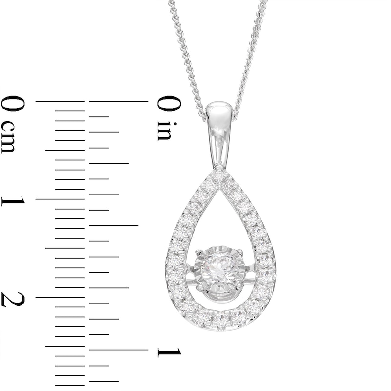 Unstoppable Love Diamond Pear Necklace 1/2 ct tw Round-cut 10K White Gold 19"