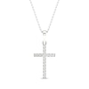 Thumbnail Image 1 of Diamond Cross Necklace 1/10 ct tw Round-Cut 10K White Gold 18&quot;