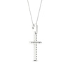 Thumbnail Image 3 of Diamond Cross Necklace 1/10 ct tw Round-Cut 10K White Gold 18"
