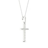 Thumbnail Image 4 of Diamond Cross Necklace 1/10 ct tw Round-Cut 10K White Gold 18&quot;