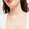 Thumbnail Image 5 of Diamond Cross Necklace 1/10 ct tw Round-Cut 10K White Gold 18&quot;