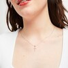 Thumbnail Image 4 of Diamond Cross Necklace 1/10 ct tw Round-Cut 10K White Gold 18"