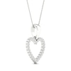 Diamond Heart Necklace 1/10 ct tw Round-Cut 10K White Gold 18"
