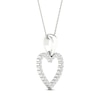 Thumbnail Image 3 of Diamond Heart Necklace 1/10 ct tw Round-Cut 10K White Gold 18&quot;