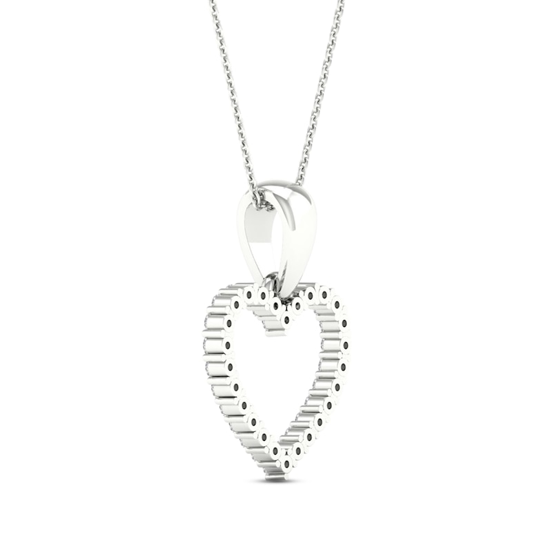Main Image 4 of Diamond Heart Necklace 1/10 ct tw Round-Cut 10K White Gold 18&quot;