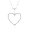 Thumbnail Image 1 of Diamond Heart Necklace 1/5 ct tw Round-Cut Sterling Silver 18&quot;