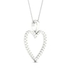 Thumbnail Image 4 of Diamond Heart Necklace 1/5 ct tw Round-Cut Sterling Silver 18&quot;