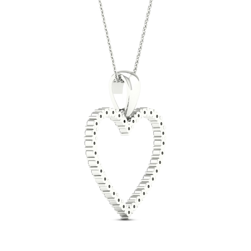 Main Image 4 of Diamond Heart Necklace 1/5 ct tw Round-Cut Sterling Silver 18&quot;