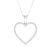 Thumbnail Image 1 of Diamond Heart Necklace 1/4 ct tw Round-Cut 10K White Gold 18&quot;