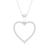 Thumbnail Image 0 of Diamond Heart Necklace 1/4 ct tw Round-Cut 10K White Gold 18"