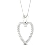 Thumbnail Image 2 of Diamond Heart Necklace 1/4 ct tw Round-Cut 10K White Gold 18"