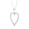 Thumbnail Image 3 of Diamond Heart Necklace 1/4 ct tw Round-Cut 10K White Gold 18&quot;