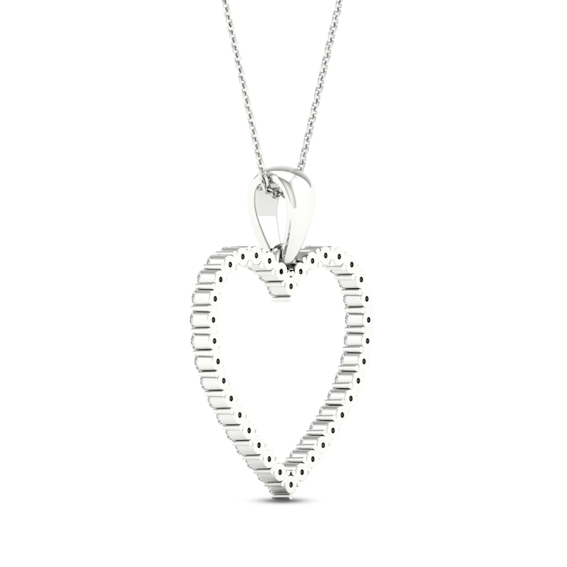 Main Image 4 of Diamond Heart Necklace 1/4 ct tw Round-Cut 10K White Gold 18&quot;