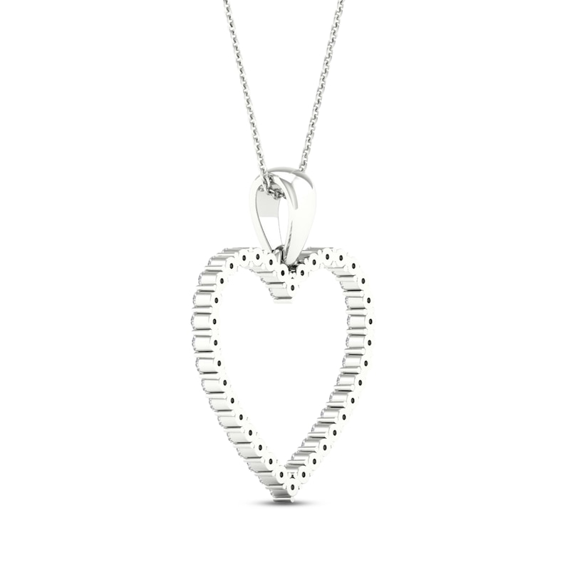 Diamond Heart Necklace 1/4 ct tw Round-Cut 10K White Gold 18"