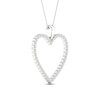 Thumbnail Image 2 of Diamond Heart Necklace 1/2 ct tw Round-cut 10K White Gold 18"