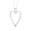 Thumbnail Image 4 of Diamond Heart Necklace 1/2 ct tw Round-cut 10K White Gold 18&quot;